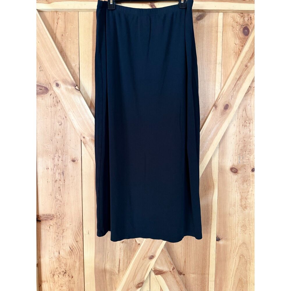 Vintage Apostrophe 90s Black Stretch Maxi Skirt XL High Waist Whimsigoth Goth